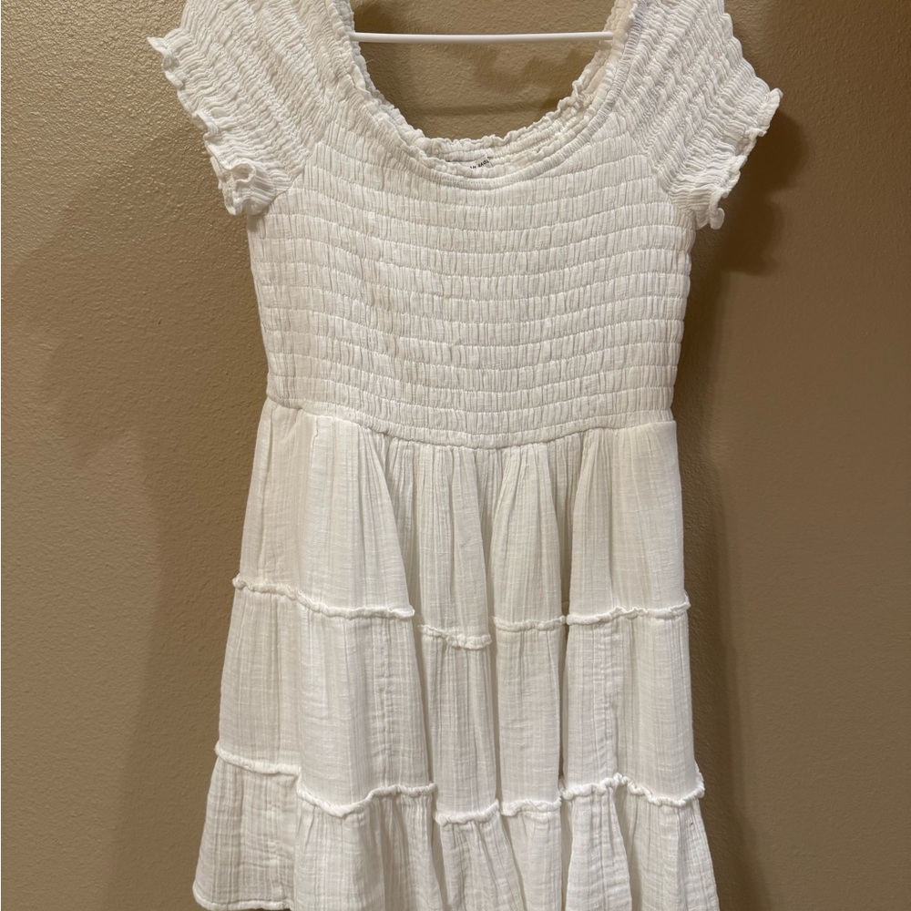 American Eagle Outfitters White Smocked Dress